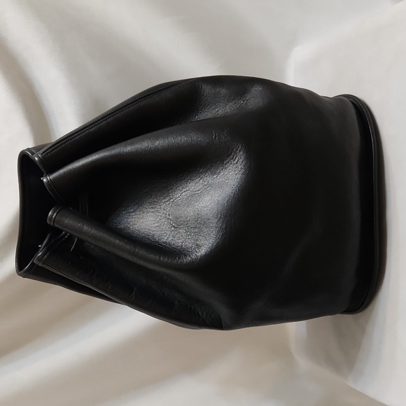 Vintage Coach Legacy Black Pebble Leather Drawstring Bucket Shoulder Bag - Picture 1 of 15